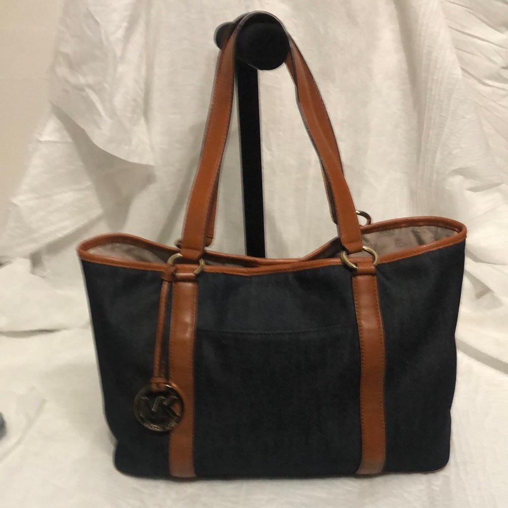 Michael Kors Denim and Leather Tote Bag
